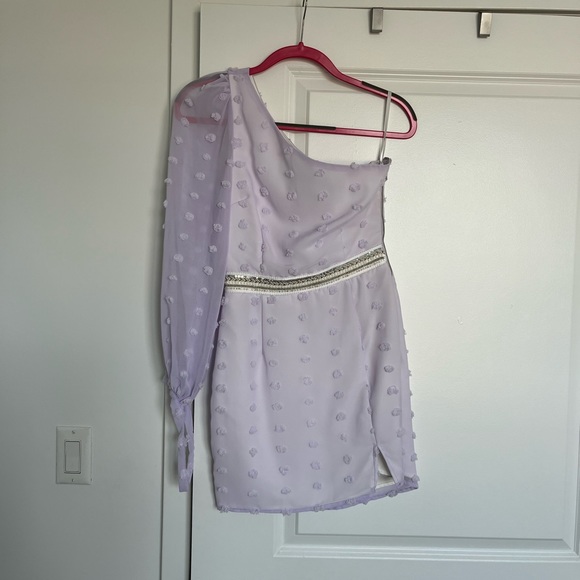 Purple One-Shoulder Dress - Picture 2 of 7